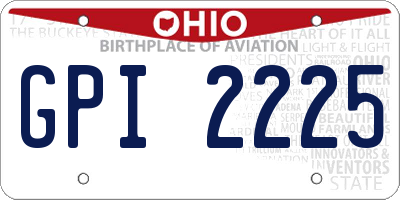 OH license plate GPI2225