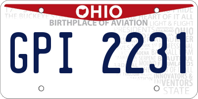 OH license plate GPI2231