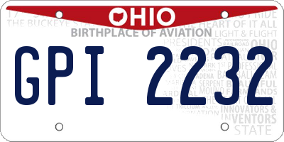 OH license plate GPI2232
