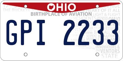 OH license plate GPI2233