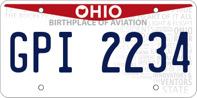 OH license plate GPI2234