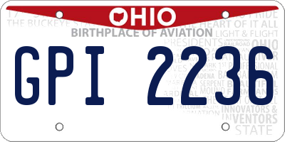 OH license plate GPI2236