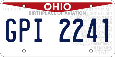 OH license plate GPI2241