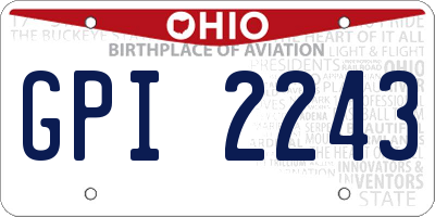 OH license plate GPI2243