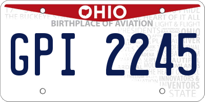 OH license plate GPI2245