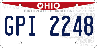 OH license plate GPI2248