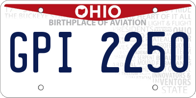 OH license plate GPI2250