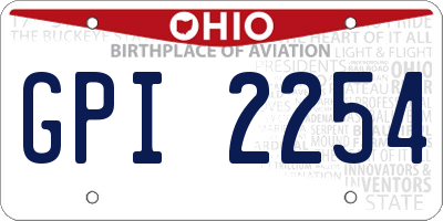 OH license plate GPI2254