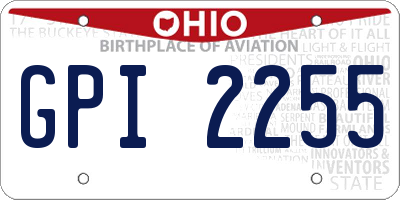 OH license plate GPI2255