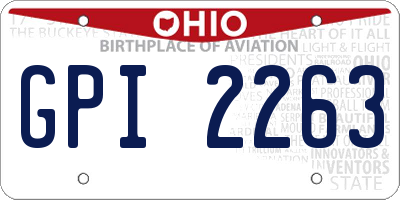 OH license plate GPI2263