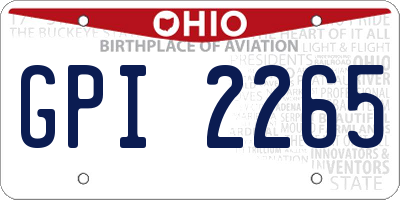 OH license plate GPI2265