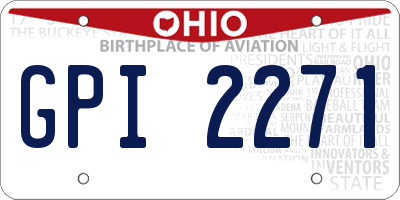 OH license plate GPI2271