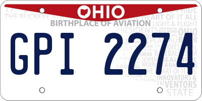 OH license plate GPI2274