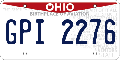 OH license plate GPI2276