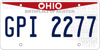OH license plate GPI2277