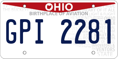 OH license plate GPI2281