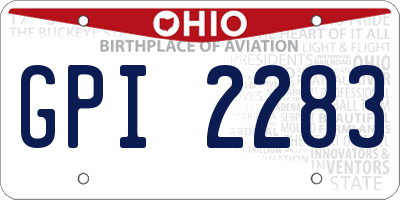 OH license plate GPI2283