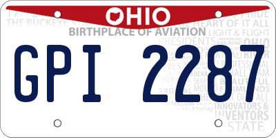OH license plate GPI2287