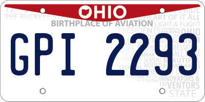 OH license plate GPI2293