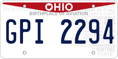 OH license plate GPI2294