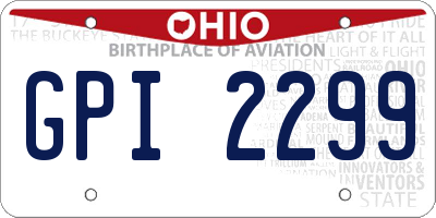 OH license plate GPI2299