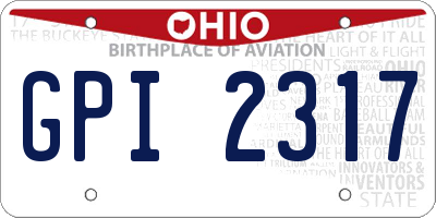 OH license plate GPI2317