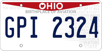 OH license plate GPI2324