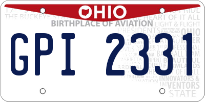 OH license plate GPI2331