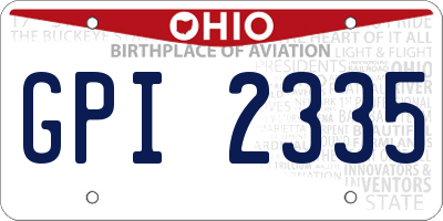 OH license plate GPI2335