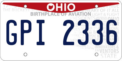OH license plate GPI2336