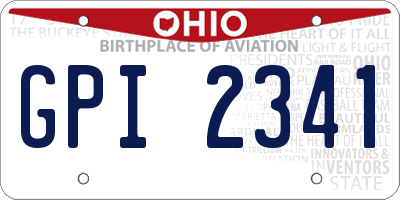OH license plate GPI2341