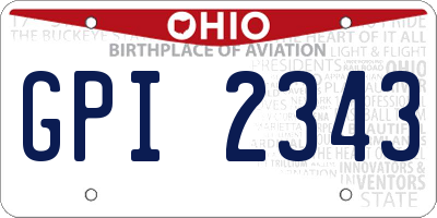 OH license plate GPI2343