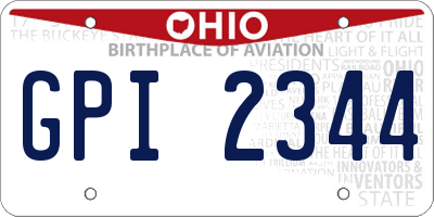 OH license plate GPI2344