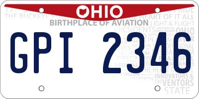 OH license plate GPI2346