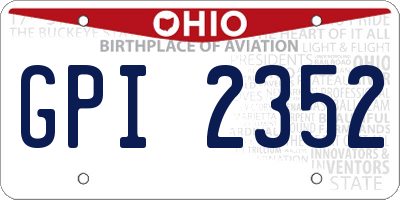 OH license plate GPI2352
