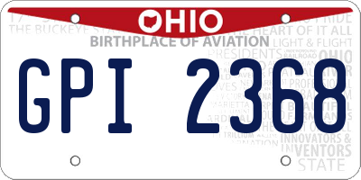 OH license plate GPI2368