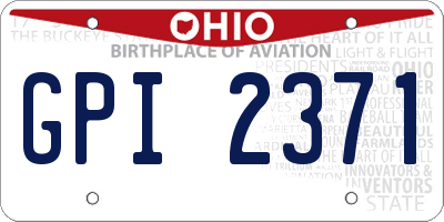 OH license plate GPI2371