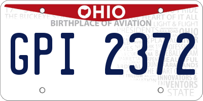 OH license plate GPI2372