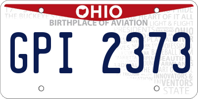 OH license plate GPI2373