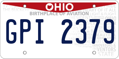 OH license plate GPI2379