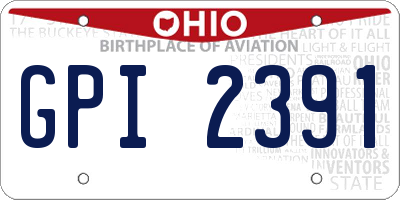 OH license plate GPI2391