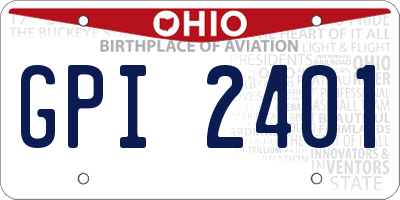 OH license plate GPI2401