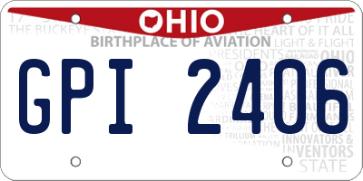 OH license plate GPI2406