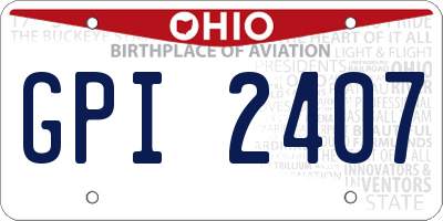 OH license plate GPI2407
