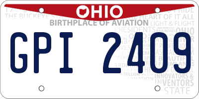 OH license plate GPI2409