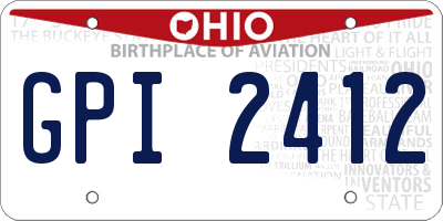 OH license plate GPI2412