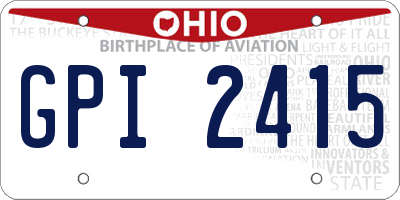 OH license plate GPI2415