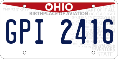 OH license plate GPI2416