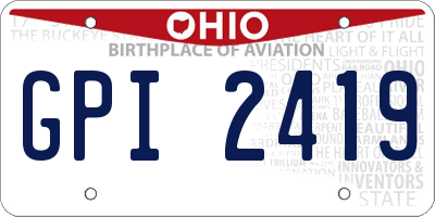OH license plate GPI2419