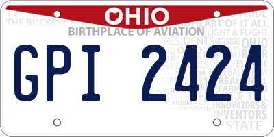 OH license plate GPI2424